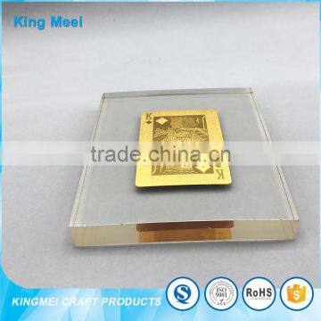 China Factory Cheap Acrylic Desk Acrylic Paperweight Golden Acrylic photo-4