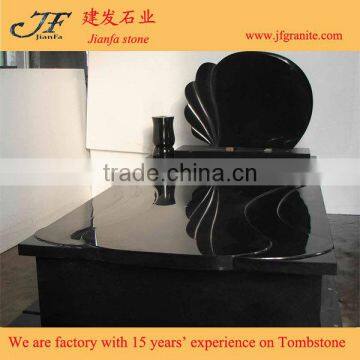 Western Style Large Absolute Black Granite Headstone For Sale photo-3