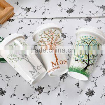 new design hot selling ceramic mug with silicone lids and sleeves with customized printing