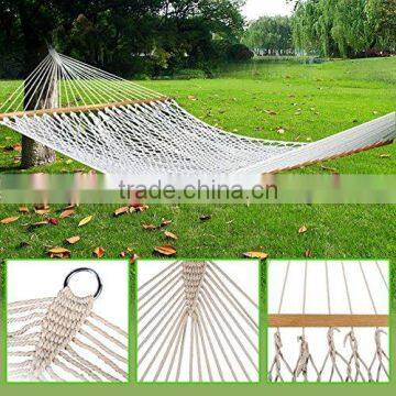 Cotton Rope Double Hammock With Spreader Bar photo-2
