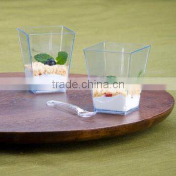 Square 5 oz Parfait Dessert Cup Shot Glasses Trifle Bowl Clear Plastic Souffle