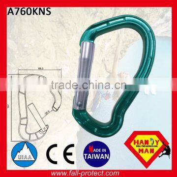 Taiwan 25KN Mountain Climbing Aluminum Carabiner With Certificate