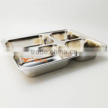 Eco-friendly Free Used Colorful Stainless Steel 4 Compartment Plate for Dinner photo-3