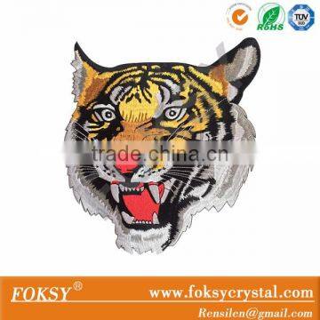 Factory Wholesale tiger animal head design patch embroidered