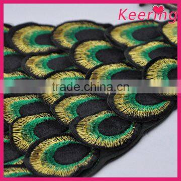 Fashion Peacock Feather Embroidery Patch for Decoration WEF-019 photo-4