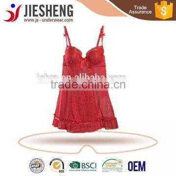 nightwear for lady,red nightdress,sexy lady nightwear sexy lingerie (Accept OEM)