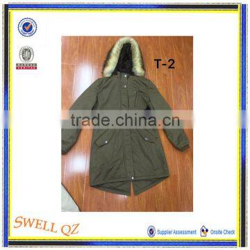 Women Winter Warm Long Coat Cotton Jacket With Fur Hood Stocklots photo-5