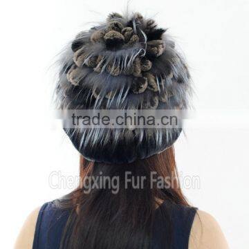 CX-C-135C Wholesale Warm Genuine Rex Rabbit Fur Women Hat photo-2