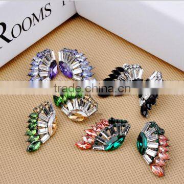 USA& European style angel wings stud earrings luxury rhinestone angel wings stud earrings for her gifts 2016