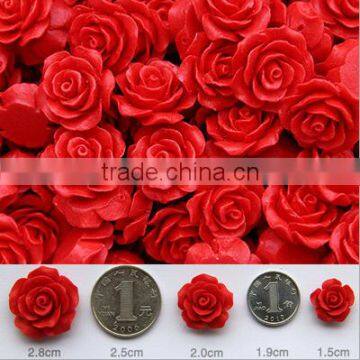 CARVED ROSE FLOWER cinnabar JEWELRY ACCESSORIES DIY HANDMADE ROSE FLOWER RESIN BEADS