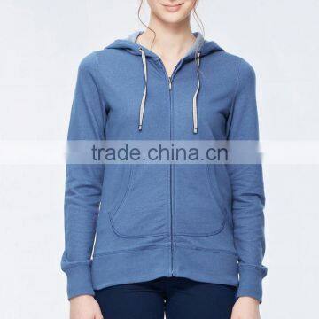 Classic high quality casual long sleeve wholesale plain zip hoodies