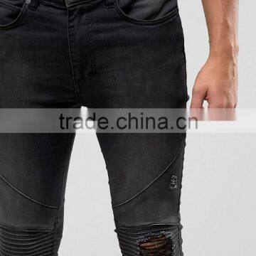 Destroy Holey Slim Fit Flex Stretch Skinny Leg Jeans for Man photo-4