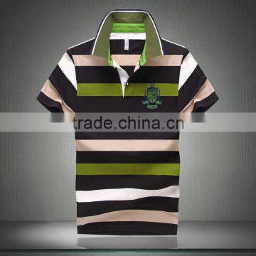 Trade Assurance Combed Cotton Custom High Quality Designer Stripe Polo T-shirts photo-4