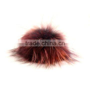 Myfur Random Dyed Color Real Raccoon Fur Bobble Hat Accessory Pom Poms photo-3