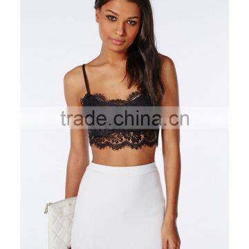 Delicate Eyelash Zip Back Lace Bralet Women Lace Top photo-5
