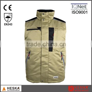 Good quality protective workwear winter bodywarmer men padded waistcoat