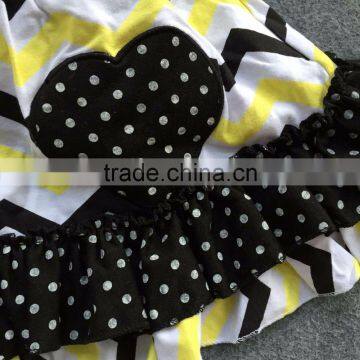 Little Girls Boutique Remake Clothing Sets Infant Girl Clothes Baby Gold Chevron Navy Swing Tops Heart With Matching Headband photo-4