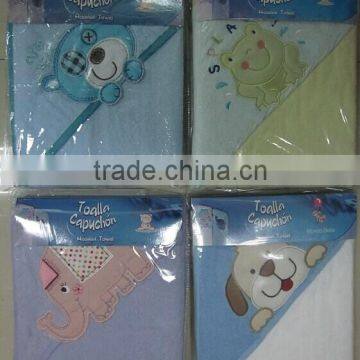 towel hooded with emb/baby hooded towel/hooded towel for children/baby towel/bath towel/cotton towel