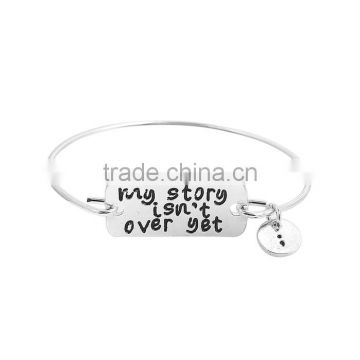 Bangles Bracelets Silver Plated Rectangle Semicolon " my story isn't over yet "