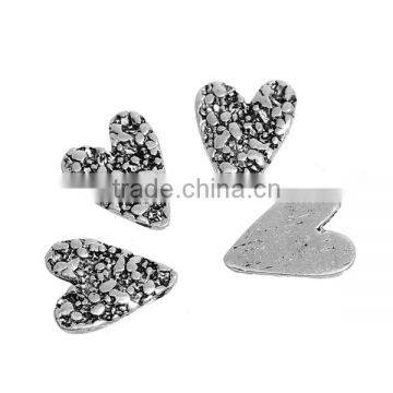 Zinc Based Alloy Embellishments Heart Antique Silver