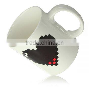 2016 New Arrival Magic Ceramic Coffee Tea Milk Hot Cold Heat Sensitive Color-Changing Mug Cup Pixel Heart Lovely Gift photo-3