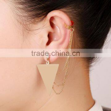 Women Sriangle Tassels Dangled Cuff Earrings Luxury Stud Earrings