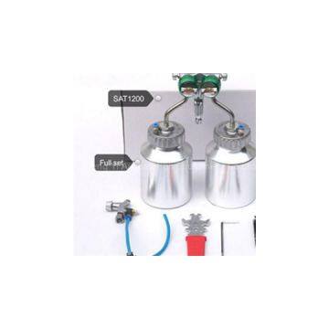 Double Head Spray Gun With Two Cups For A & B