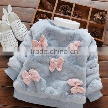 Lovely children hoodies with Bowknot top quailty