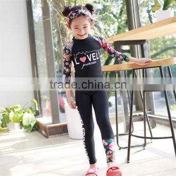 Best Selling Sweet Two Piece Set Floral Design 82% Nylon18% Spandex Baby Kids Swimsuit Child Swimwear photo-2