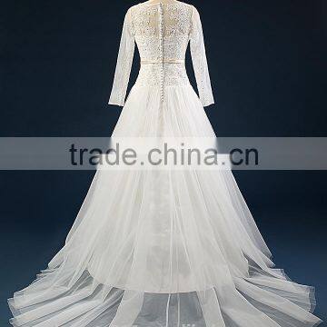 2017 Wedding Dress Mermaid Lace Ball Gowns 3/4 Sleeves Tull Net Wedding Gowns AS41601 photo-3