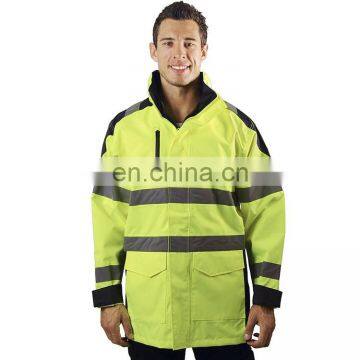 Reflective pvc Hi-Vis Raincoat reversible Rainjacket