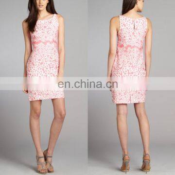 2016 Latest Design Elegant Women Print Floral Patterns Latest Office Dress