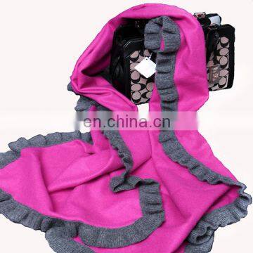 2016 Inner Mongolian Manufacturer Wholesale Pashmina Knitted Shawl Women Winter Warm Plain Color Wrap Side Cashmere Scarf
