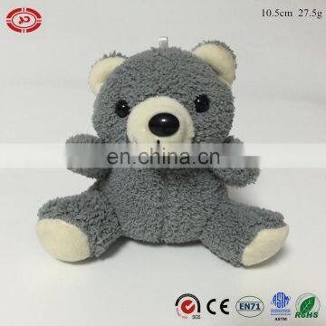 Grey polar fleece soft stuffed sitting animal teddy bear toy