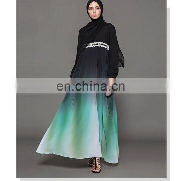 Latest design fashionable digital print new model abaya in dubai cheap muslim abaya 2017