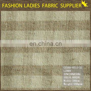 Onway textile Sales NO.1! yarn dye linen/cotton fabric for garments dressing flax