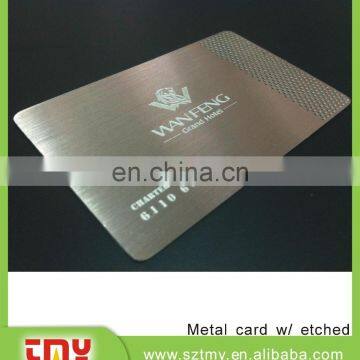 Laser cut Metal stainless steel smart Cards