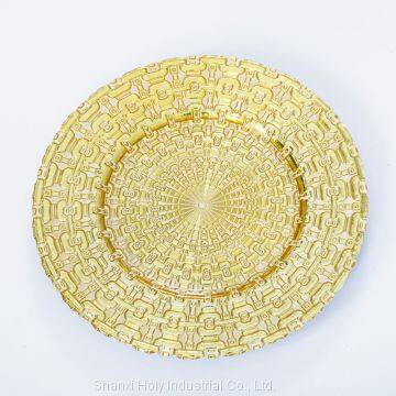 Factory Cheap Wholesale Gold Charger Plates High Quality Glass Dinner Plates photo-4