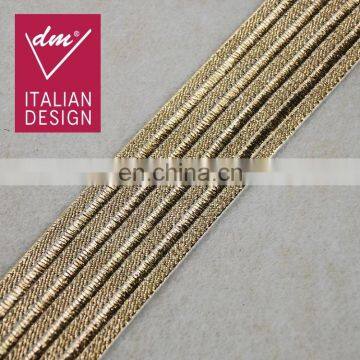 Hot sale lurex elastic tape elastic band with gold thread for clothes