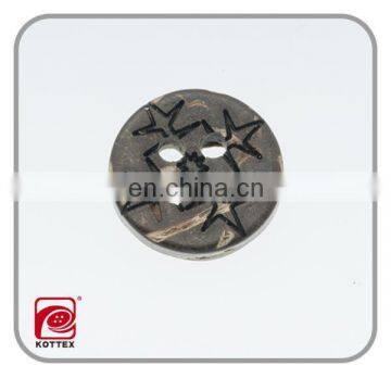 Laser coconut buttons,star shaped shirt button for garment