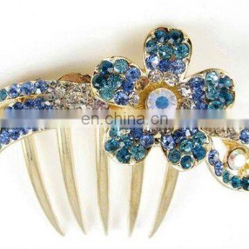 2013 newest fashion alloy rhinestone hair comb fork