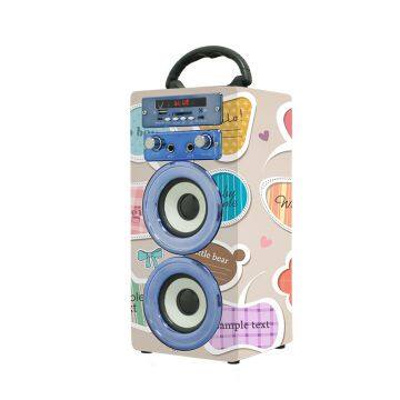 Christmas Gifts Promotion Party Speaker Outdoor Wooden 1000MAH Battery OEM/ODM With TF Card/AUX/FM Radio Stereo Music System photo-2