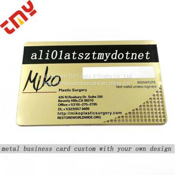 Custom  Printing Machines Business Card,Cheap Metal Gold Plated Gold Edge Business Cards