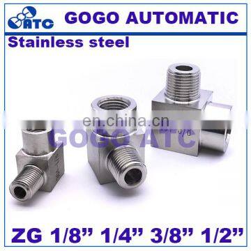 Quick Coupler 3/8'' Male to Female Thread Elbow Right Angle Fittings Stainless Steel 304 L Type Hydraulic Pipe Fittings photo-2