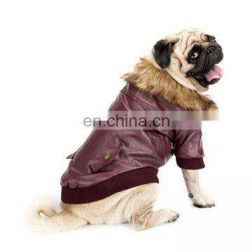 Waterproof Winter Fur Leather Coat Jacket Black Brown Leather Dog Clothes photo-4
