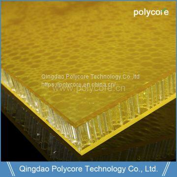 light weight light transmission waterproof fireproof  PC honeycomb sandwich panel