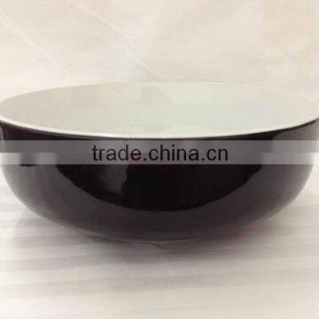 AB quality 17.5cm black colored stoneware salad bowl