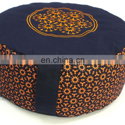 India made for the International markets Round and custom embroidered Meditation cushion