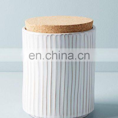 New Factory Terracotta Clay Jar Canister With Cork Lid