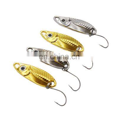 Factory price 1.5g/2.5g/3.5g/5g  Jigging Spinner Wobbler Mini Zinc alloy Metal Spoon Fishing Lure Single hook